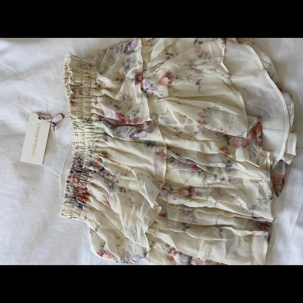 sheer skirt with a slip loveshackfancy with tags